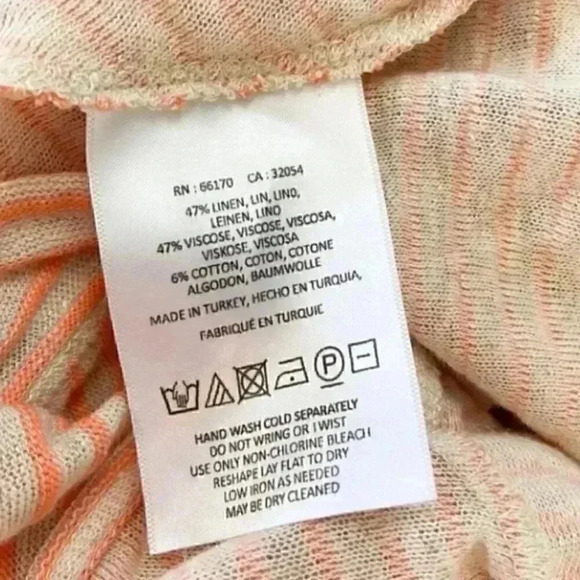 Anthropologie meadow rue pink striped linen blend blouse in size small - Picture 6 of 7